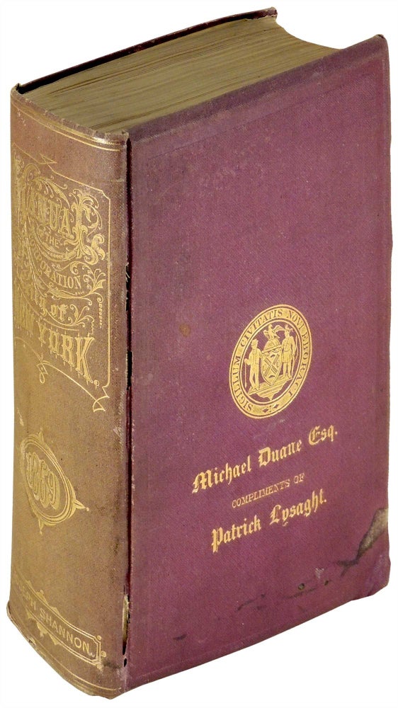 Item #31786 Manual of the Corporation of City of New York for 1869. Joseph Shannon.