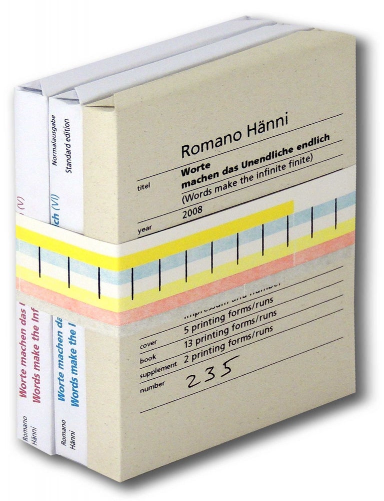 Item #32601 Worte Machen das Unendliche Endlich VII, VI, V. Words Make the Infinite Finite VII, VI, V. Romano H&auml;nni, Haenni Hanni.