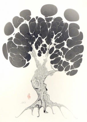 Item #33272 Grey Tree Original Marbled Graphic. Robert Wu
