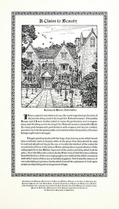 Item #33564 A Claim to Beauty (Broadside). Crooked Crow Press, William Morris