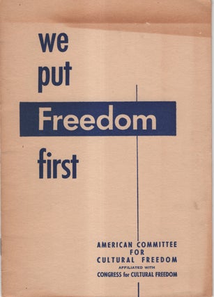 Item #33645 We Put Freedom First. Irving Brown