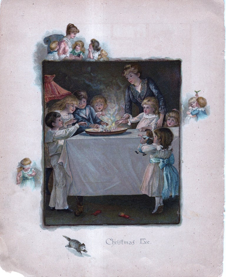 Item #33756 A Long Time Ago. Favourite Stories Retold. ILLUSTRATION ONLY - Christmas Eve. Mrs. Oscar Wilde, Eddie J. Andrews, R A. Bell.