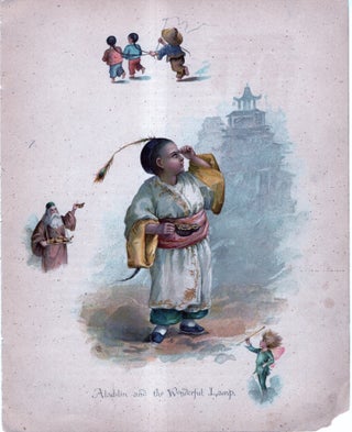 Item #33759 A Long Time Ago. Favourite Stories Retold. ILLUSTRATION ONLY - Aladdin and the...