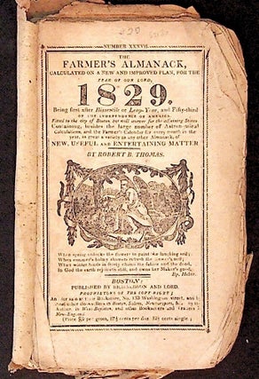 Item #34130 The Farmer's Almanack, Calculated on a New and Improved Plan, for the Year of...