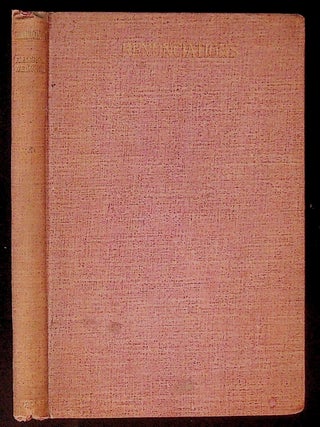 Item #34155 Renunciations. Frederick Wedmore