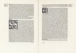 Item #34228 Six leaves from The Golden Legend. Kelmscott Press, Jacobus de Voragine, William...