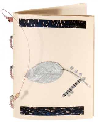 Item #34689 Silver Leaf Cordenons paper book. Claire Jeanine Satin