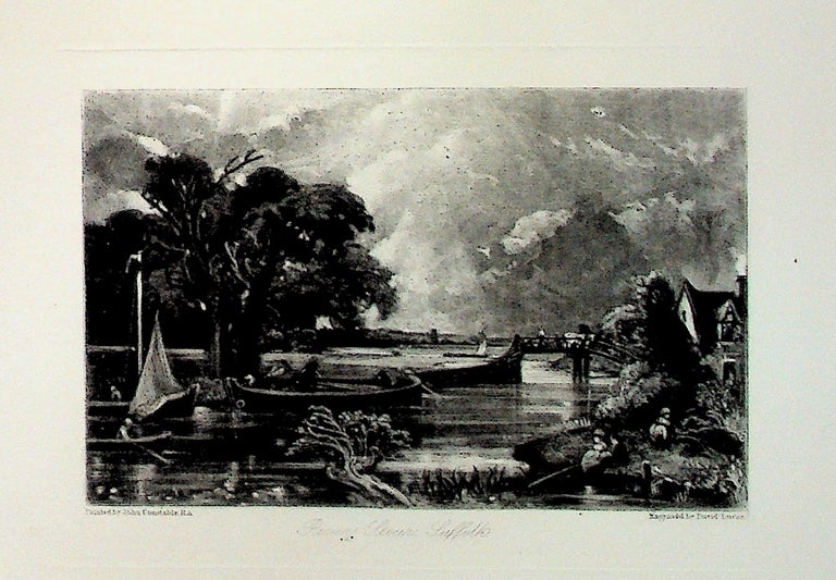 Item #34877 Plate - "River Stour, Suffolk" from English Landscape Scenery. A Series of Forty Mezzotinto Engravings on Steel from Pictures Painted by John Constable, R.A. David Lucas, John Constable.