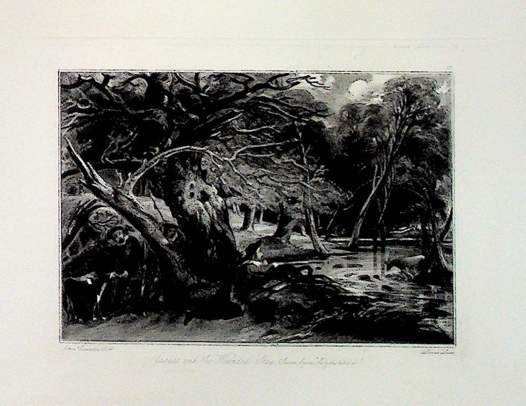 Item #34889 Plate - "Jacques and the Wounded Stag (Scene from "As You Like It")" from English Landscape Scenery. A Series of Forty Mezzotinto Engravings on Steel from Pictures Painted by John Constable, R.A. David Lucas, John Constable.
