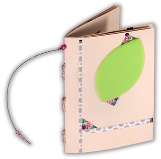 Item #35036 Decorated Cordenons paper book. Claire Jeanine Satin