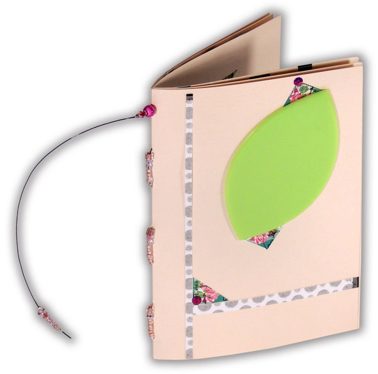Item #35036 Decorated Cordenons paper book. Claire Jeanine Satin.