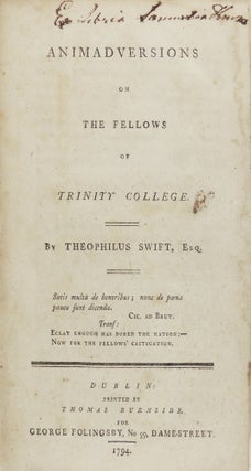 Animadversions on the Fellows of Trinity College
