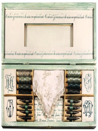 Item #35742 Little Sewing Box With Monograms. Marina Soria