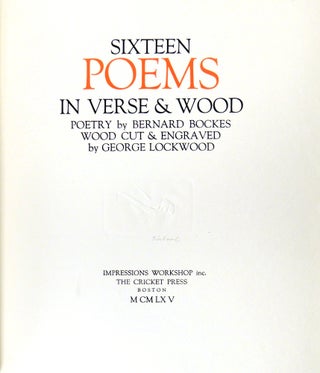 Sixteen Poems in Verse and Wood