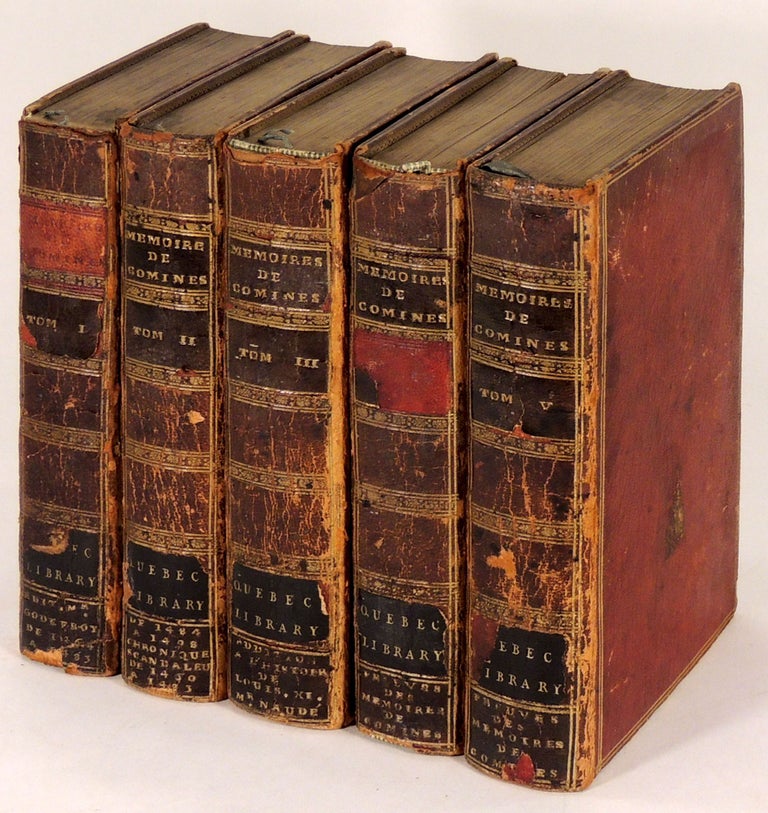 Item #35880 Memoires de Messire Philippe de Cominees, Seigneur D'Argenton, Contenans l'Histoire des Rois Louis XI & Charles VIII depuis l'an 1464 jusques en 1498 Five Volumes. Godefroy.