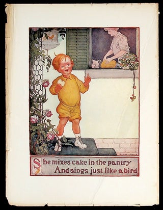 Item #36107 PRINT - "She mixes cakes in the pantry and sings just like a bird" - from Other...