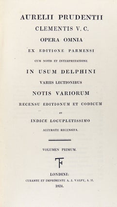 Opera Omnia Ex Editione Parmensi cum Notis et Interpretatione in Usum Delphini Varriis Lectionibus Notis Variorum Recensu Editionum et Codicum et Indice Locupletissimo Accurate Recensita. Two Volumes