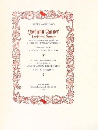 Johann Zainer The Elder & Younger