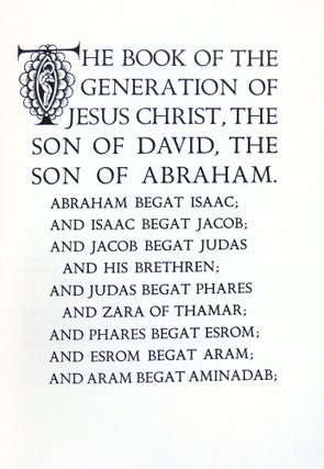 The Four Gospels of the Lord Jesus Christ According to the Authorized Version of King James I with Decorations by Eric Gill Printed and Published at the Golden Cockerel Press