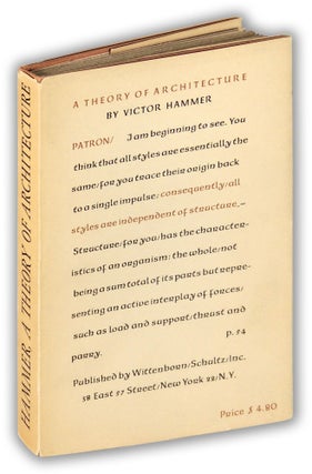 Item #36291 A Theory of Architecture. Victor Hammer