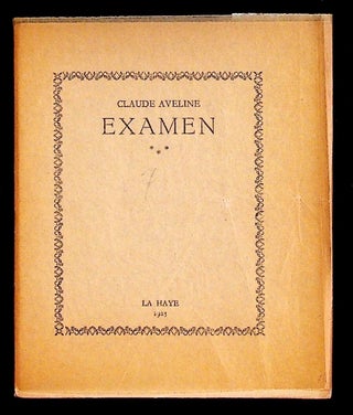 Item #36416 Examen. Claude Aveline