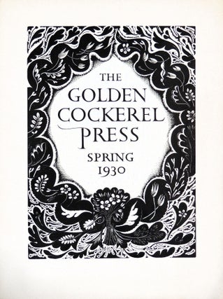Item #36507 The Golden Cockerel Press. Spring 1930. Golden Cockerel Press