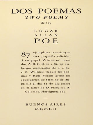 E.A. Poe: Dos Poemas / Two Poems