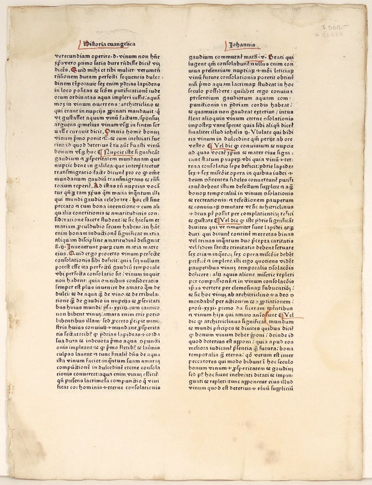 Item #36633 Liber Bibliae Moralis. Incunabular Leaf, Berchorius.