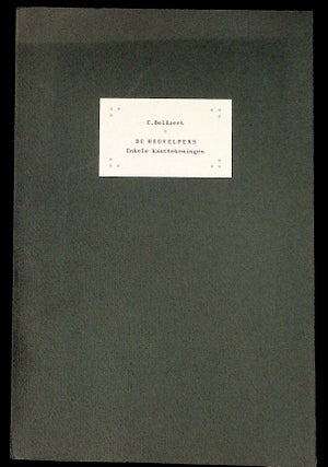 Item #36909 De Heuvelpers/Enkele kanttekeningen (The Hill Press/Some Comments). C. Bellaert,...