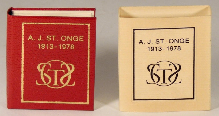 Item #36966 The Bibliomidgets of Achille J. St. Onge. A Memorial and Bibliography. Achille J. St. Onge, Robert E. Massmann.