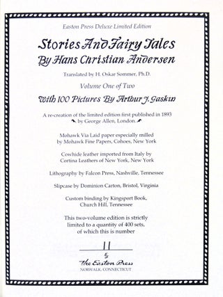 Stories and Fairy Tales by Hans Christian Andersen Two Volumes