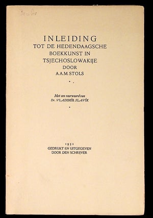 Item #37133 In Leiding tot de Hedendaagsche Boekkunst in Tsjechoslowakije [In Guidance to...