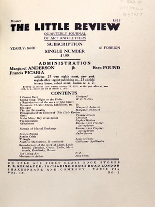 The Little Review: A Quarterly Journal or Art and Letters