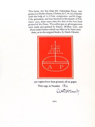 A Descriptive Bibliography of the Books Printed at The Ashendene Press MDCCCXCV - MCMXXXV