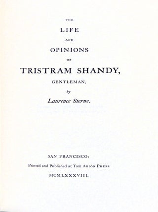 The Life and Opinions of Tristram Shandy, Gentleman Three Volumes