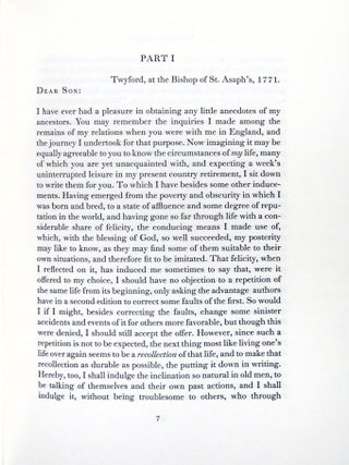 The Memoirs of Benjamin Franklin