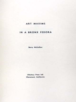 Art Maxims in a Bronx Fedora