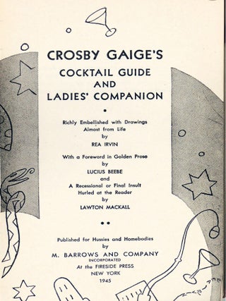 Crosby Gaige's Cocktail Guide and Ladies' Companion