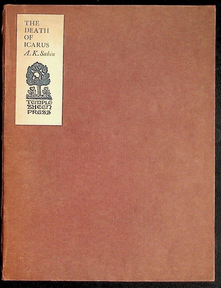 Item #38387 The Death of Icarus. Arthur K. Sabin.