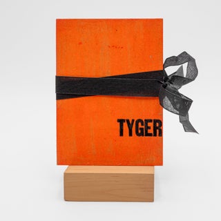 Item #38397 The Tyger. Abstract Orange, William Blake, poem, book artist Lauren Emeritz