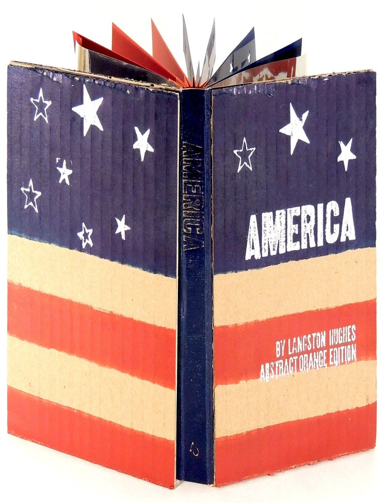 Item #38398 America: an Abstract Orange Edition. Abstract Orange, Lauren Emeritz, book artist, poet Langston Hughes.