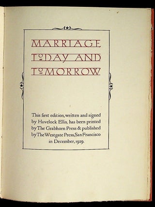 Marriage Today and Tomorrow