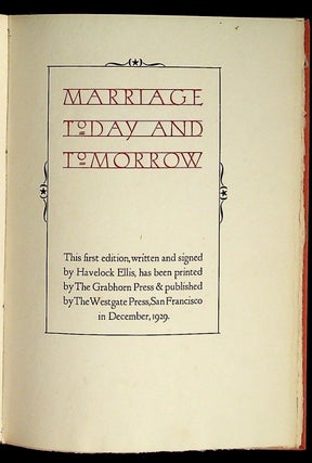 Marriage Today and Tomorrow