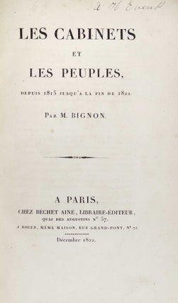Les Cabinets et Les Peuples, Depuis 1815 Jusqu'a la Fin de 1822.