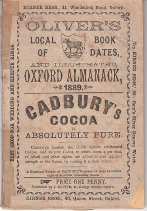 Item #490 Oliver's Local Book of Dates, and Illustrated Oxford Almanack, 1889. Unknown