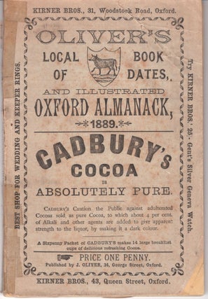 Item #490 Oliver's Local Book of Dates, and Illustrated Oxford Almanack, 1889. Unknown