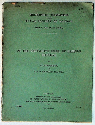 Item #5850 Philosophical Transactions of the Royal Society of London: On the Refractive Index of...