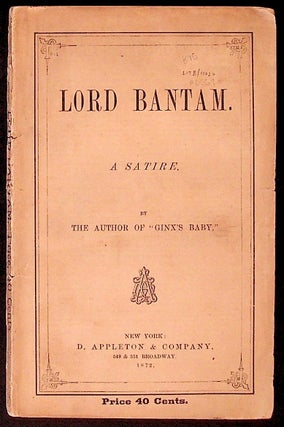 Item #6569 Lord Bantam. A Satire. John Edwards Jenks