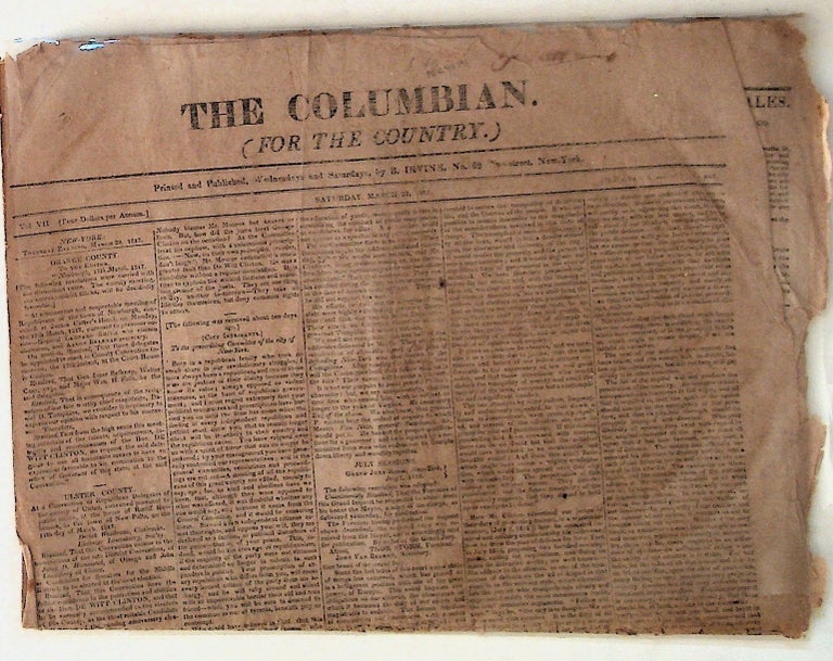 Item #9764 The Columbian (for the Country): Saturday, March 22, 1817. Unknown.