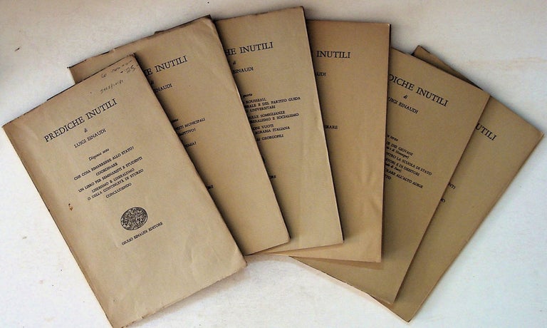 Item #9938 Prediche Inutili. 6 issues, 1956-59. Luigi Einaudi.